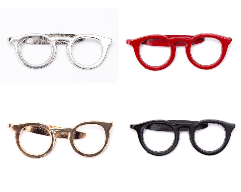 Optometrist Spectacles Glasses Tie Clips  Red