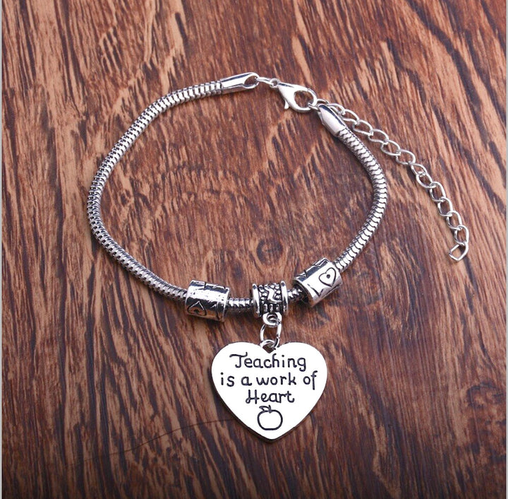 Teaching Is A Work Of Heart Bracelet