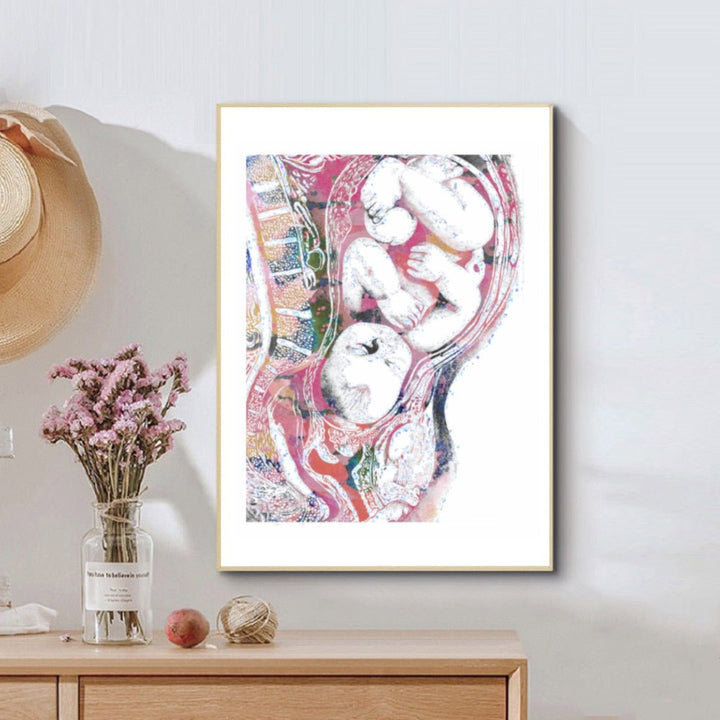 Pregnancy Set of 3 - 100% Cotton Canvas Watercolour Print