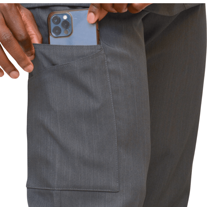 Daniel Cargo Pocket Scrub Trousers Charcoal Grey