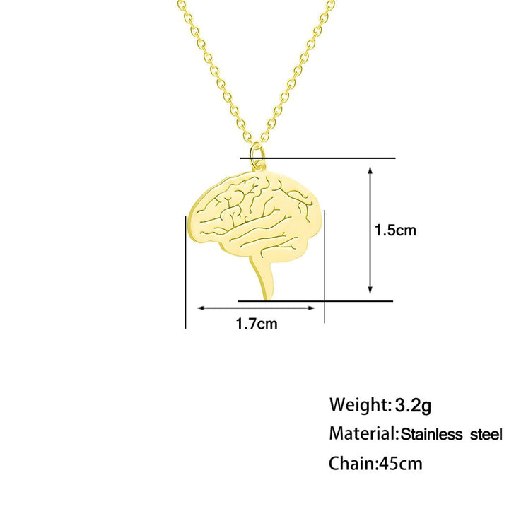 Brain Stem Pendant Necklace - Gold