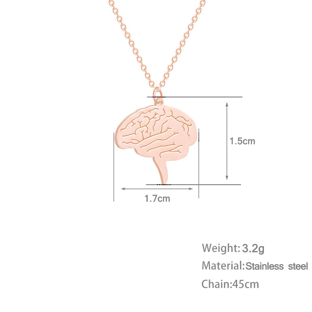 Brain Stem Pendant Necklace - Rose Gold