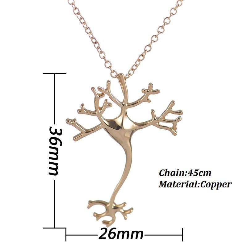 Neuron Pendant Large Necklace - Gold