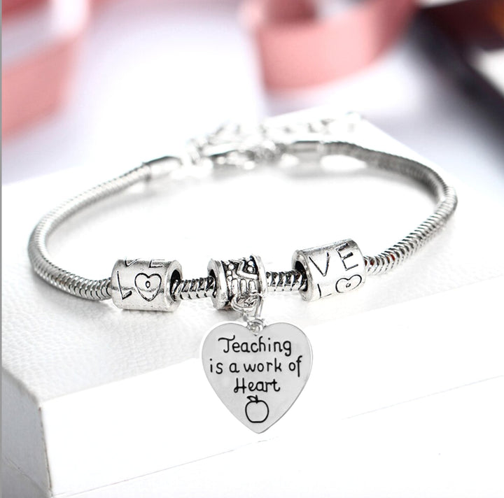 Teaching Is A Work Of Heart Bracelet