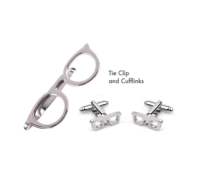 Spectacle Glasses Cufflinks & Tie Pin