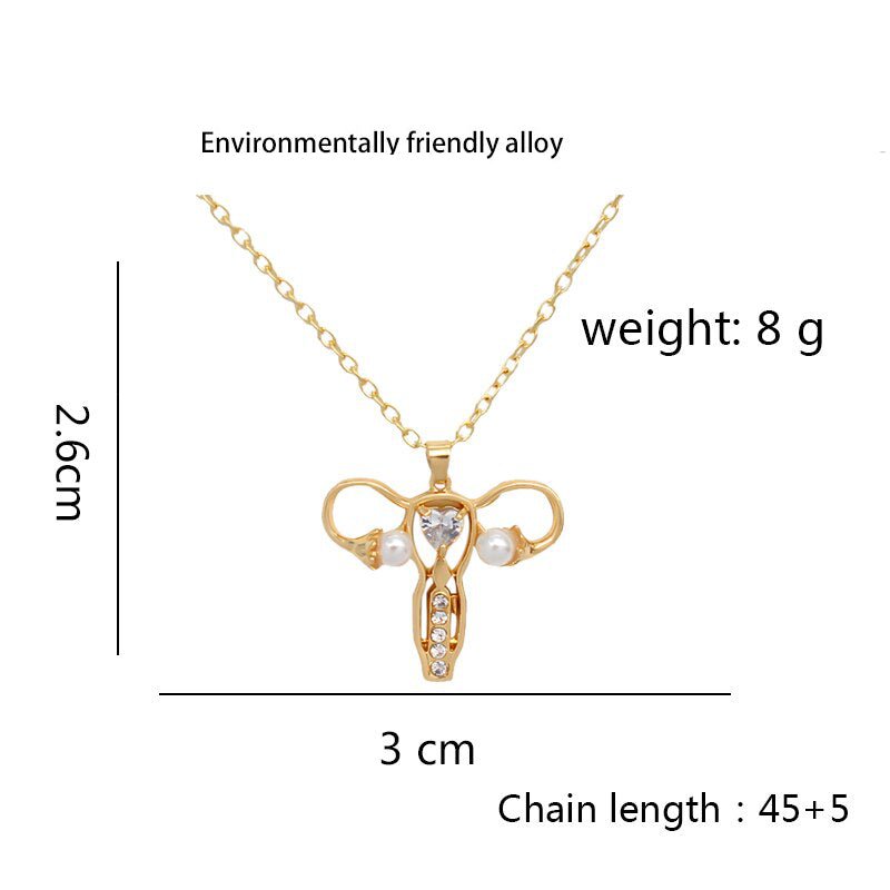 Uterus Necklace - Gold