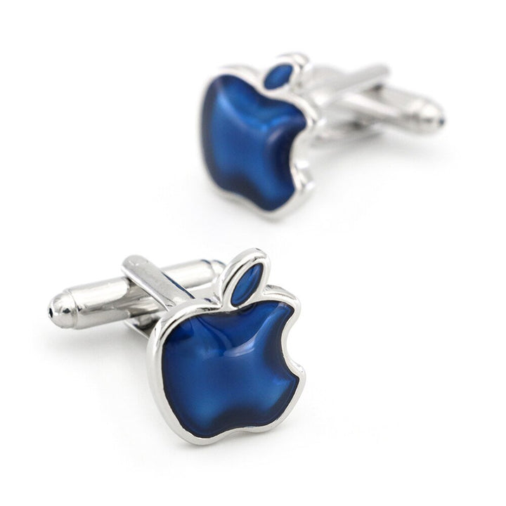 Bitten Apple Education Cufflinks - Blue Silver