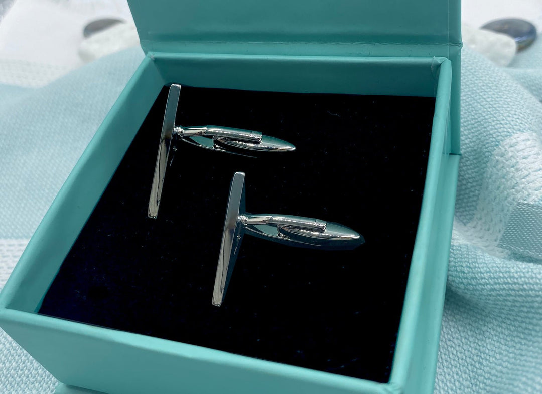 Education SET SQUARE Cufflinks Silver