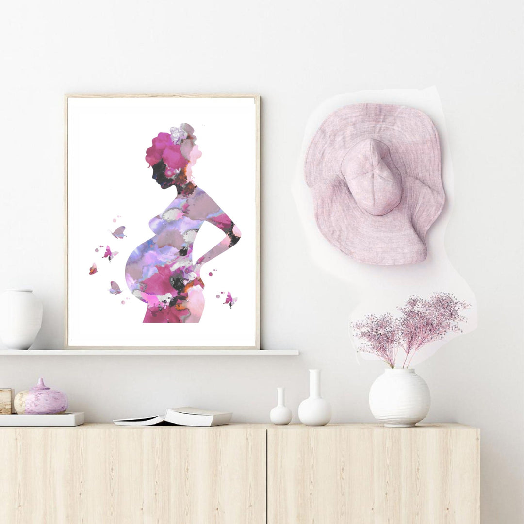 Pregnancy Set of 3 - 100% Cotton Canvas Watercolour Print