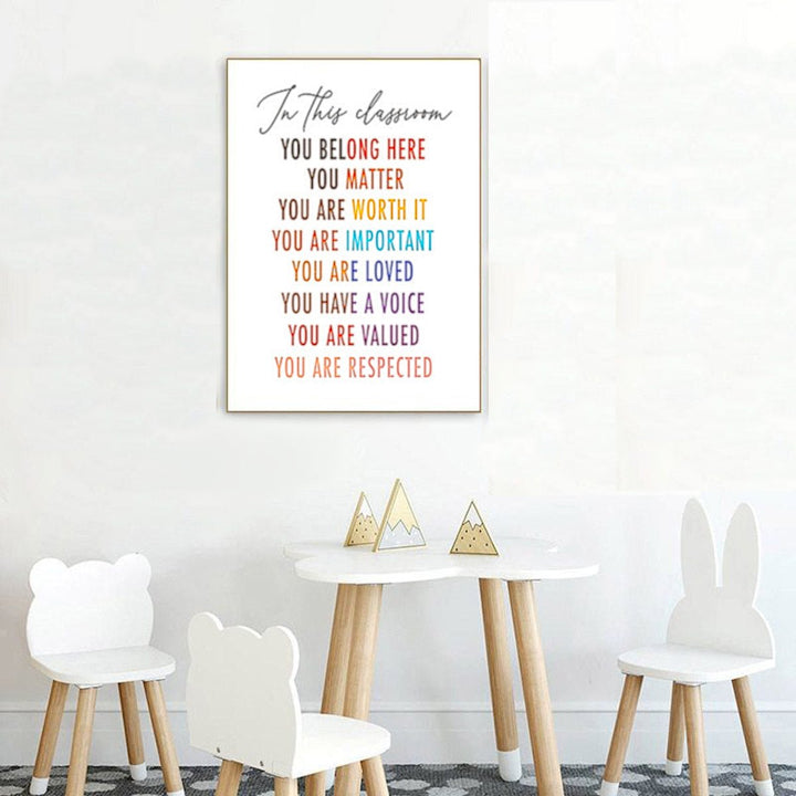 In This Classroom - 3 set 100% Cotton Canvas Watercolour Print