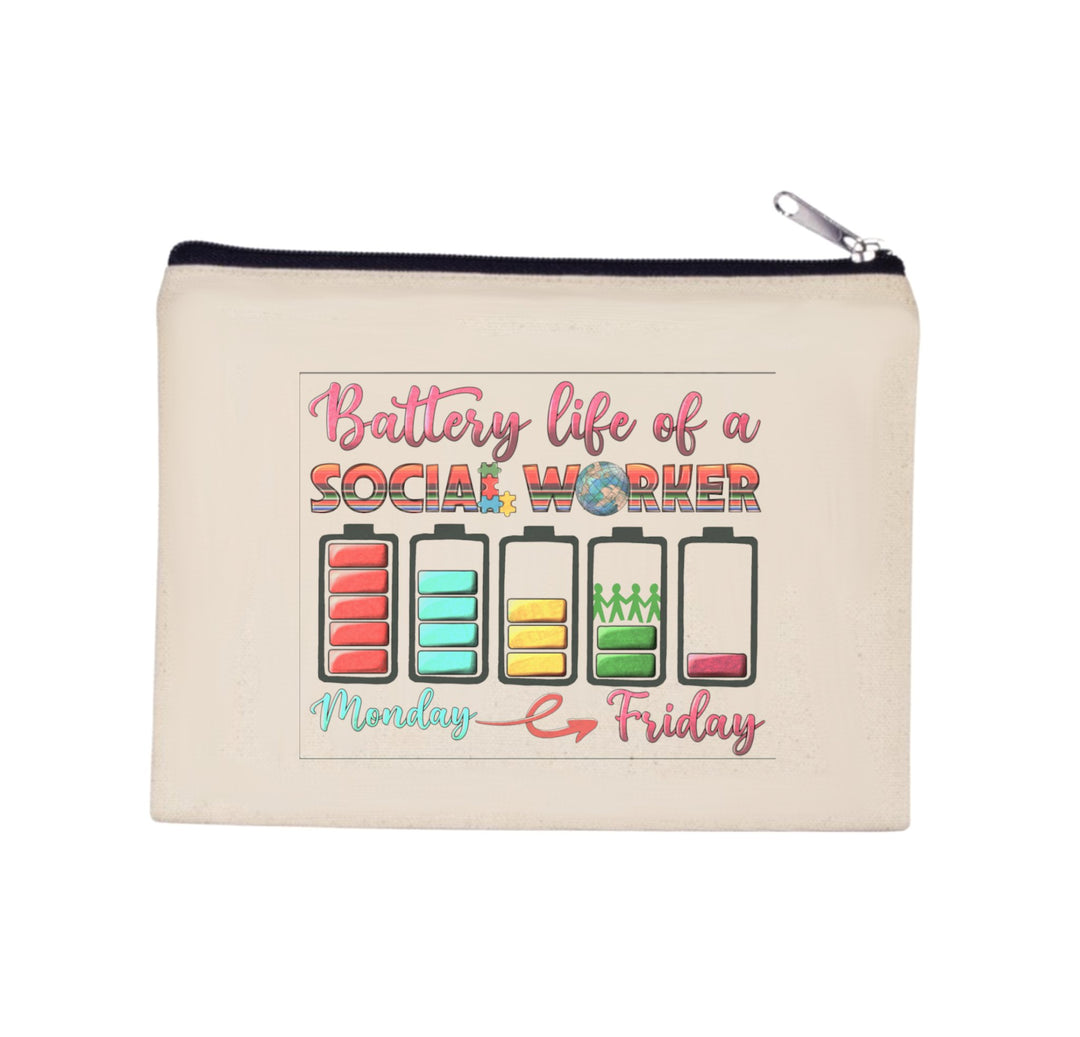 Social Worker Make-Up Bag Pencil Case - Stylish and functional bag celebrating social workers, perfect for organizing cosmetics or stationery.