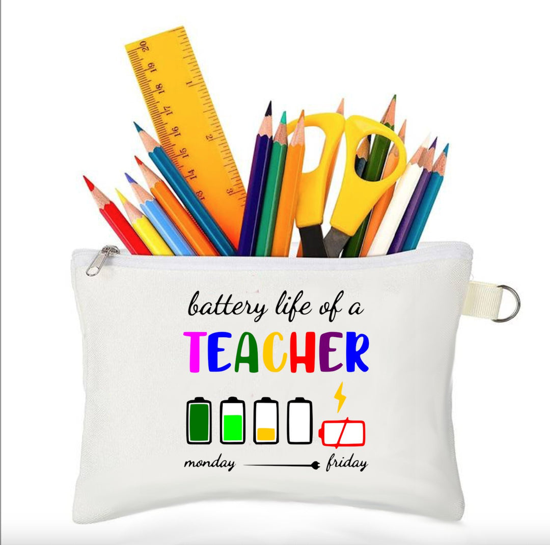 Teacher Make-Up Bag Pencil Case - A stylish and functional accessory for educators, perfect for organizing makeup or school supplies in a vibrant design.