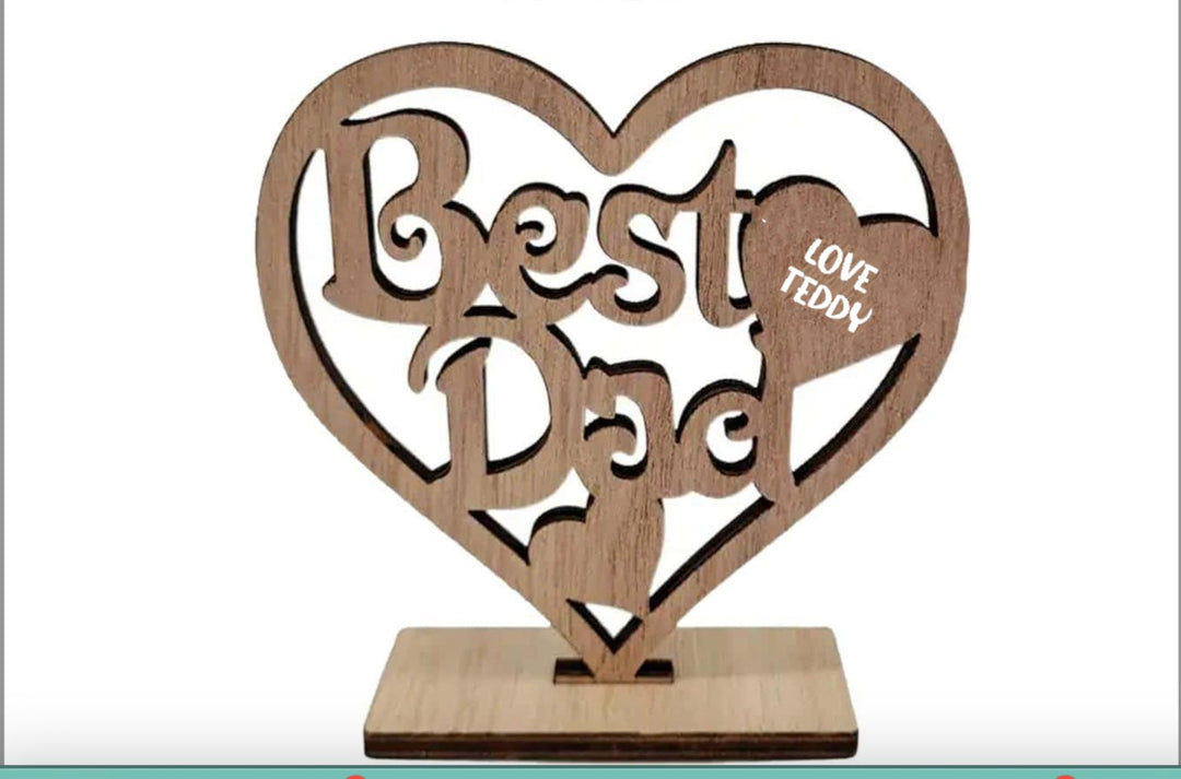 A personalized plaque titled "Best Dad," featuring a heartfelt design.