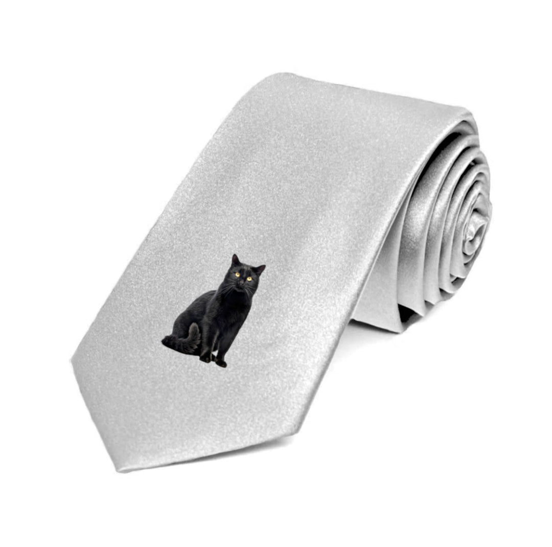 Cat Breed Silk Tie featuring playful designs of various cat breeds, perfect for pet-loving professionals and cat enthusiasts."