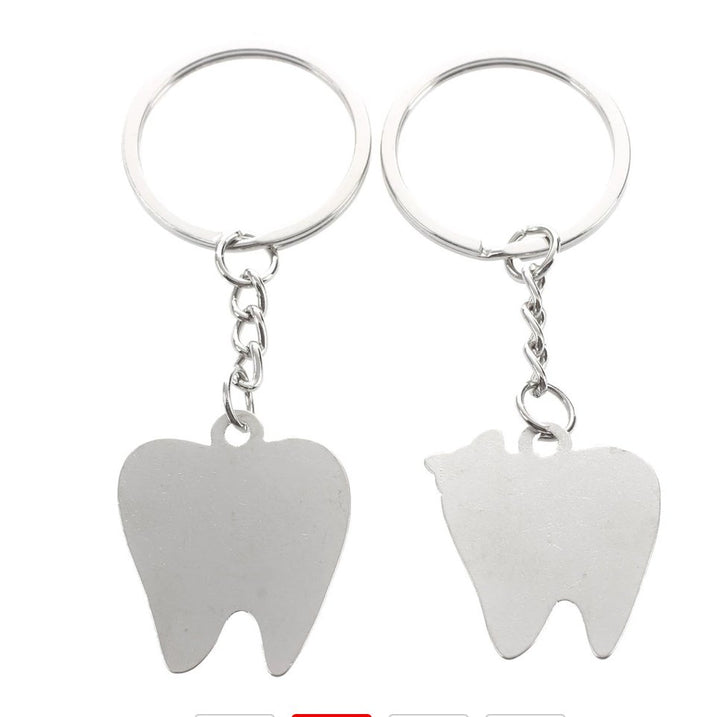 Smiley Tooth Red Bow Keyring