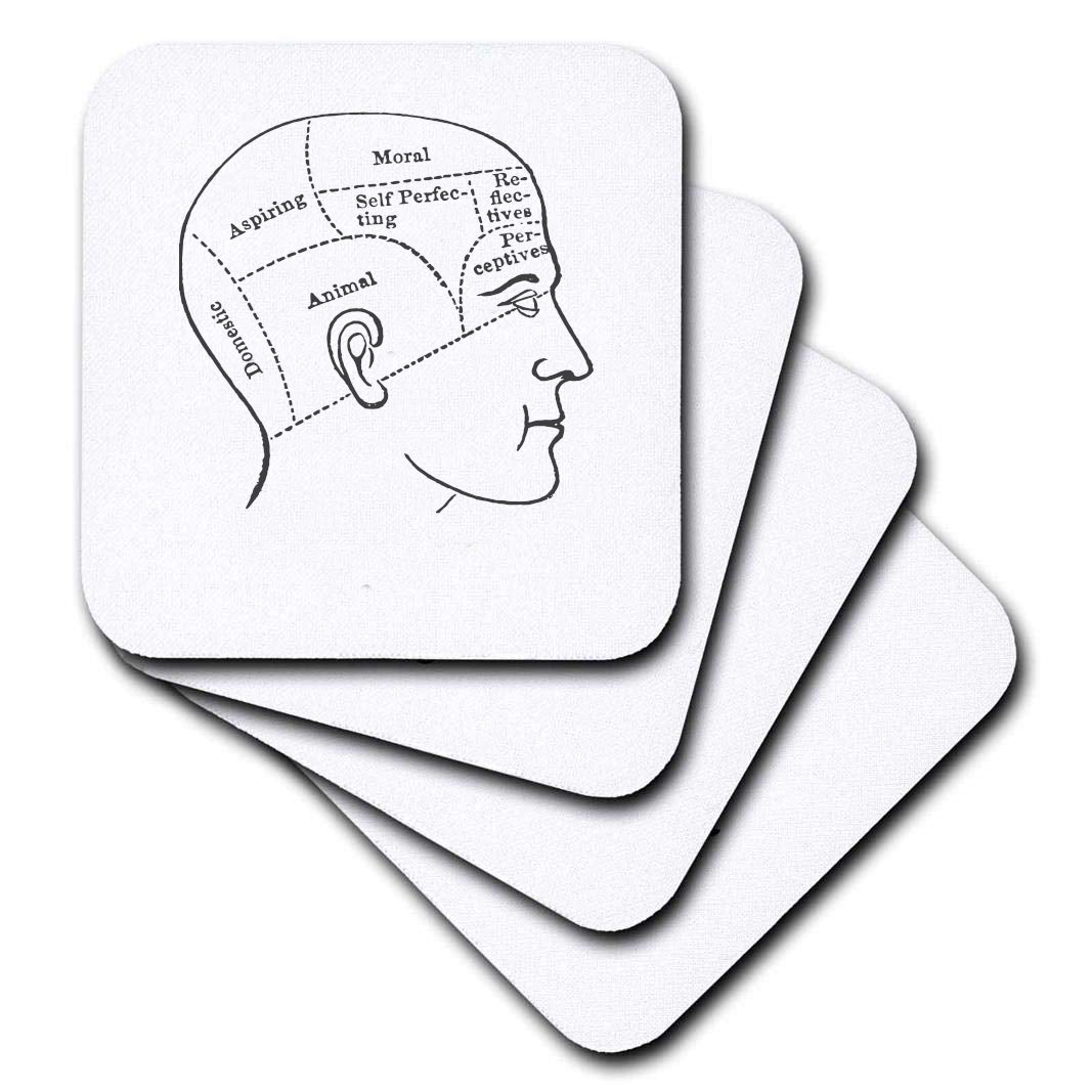 Vintage Brain Emotion Coasters - Set of 4, ideal for health professionals, educators, and social care workers to enhance emotional intelligence discussions.