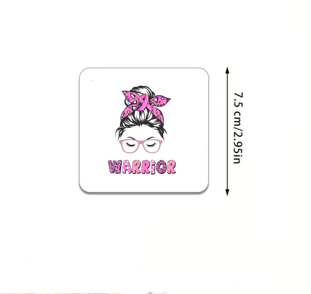 Cancer Warrior fridge magnet featuring an inspiring design, perfect for health professionals, caregivers, and educators to support cancer awareness and show solidarity with patients