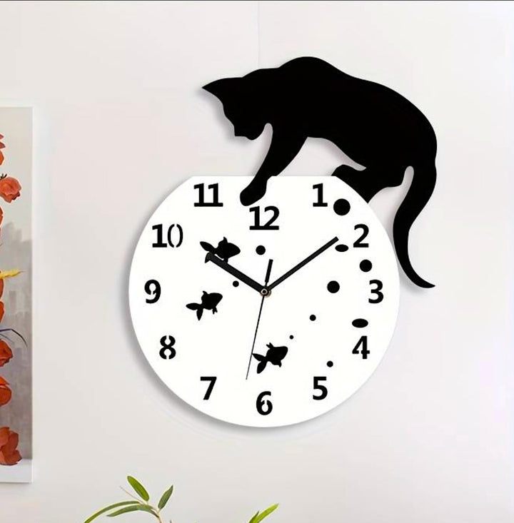 Cat Fish Wall Clock