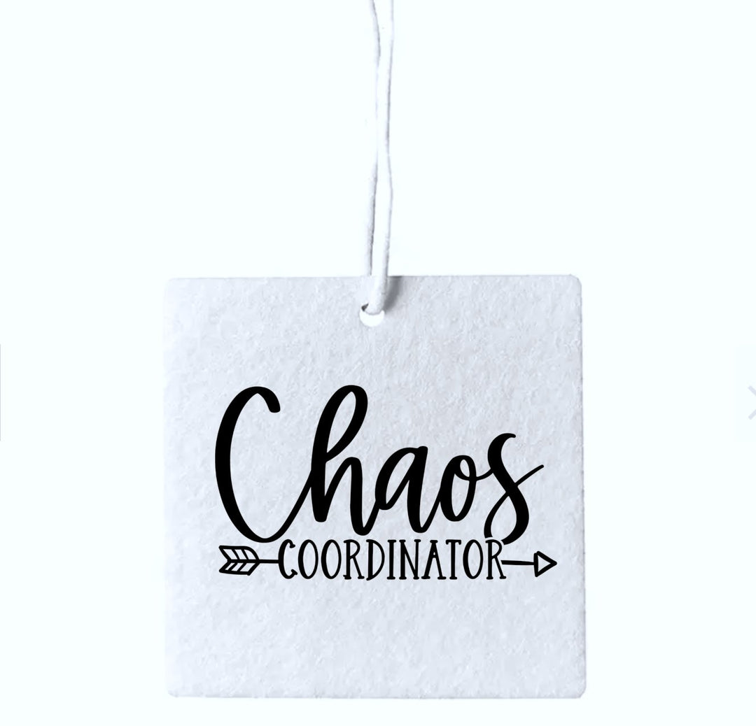 Chaos Coordinator Teacher Air Freshener pack of three, designed to keep spaces fresh with a fun and playful theme, ideal for teachers who embrace a lively classroom environment.