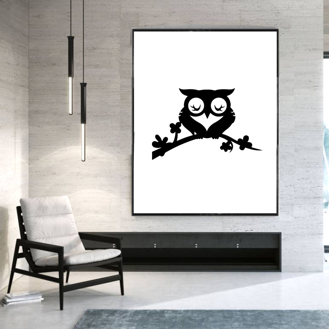 Cute Owl 100% Cotton Canvas Watercolour Print, ideal for educational environments and social care settings, bringing warmth and inspiration to classrooms and therapy rooms.