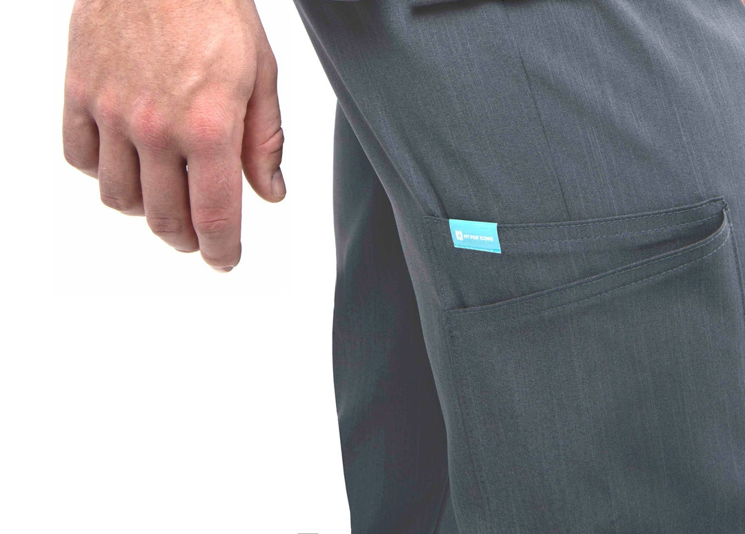 Daniel Cargo Pocket Scrub Trousers Charcoal Grey