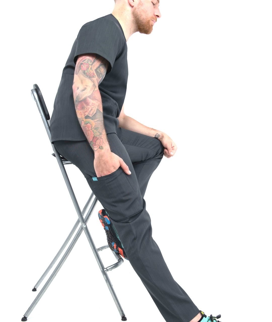 Daniel Cargo Pocket Scrub Trousers Charcoal Grey