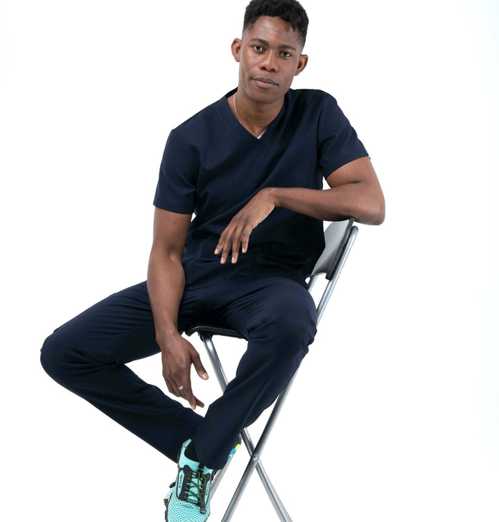 Martin Straight Leg Scrub Trousers Midnight Navy