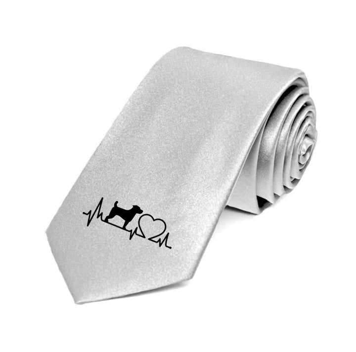 Dog Breed Silk Tie featuring an elegant pattern of various dog breeds, perfect for pet lovers who want to showcase their passion in a stylish and sophisticated way.