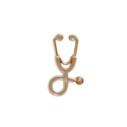 Stethoscope Pin Grey Gold