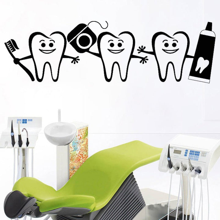 Teeth & Toothbrush Wall  Decal