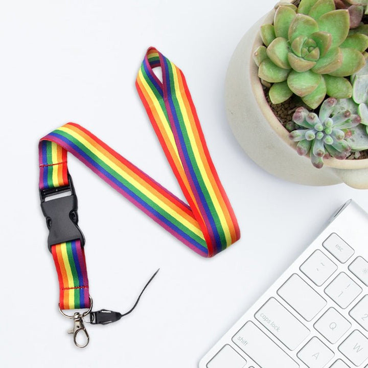 Rainbow Pride Lanyard & Detachable ID Card Holder