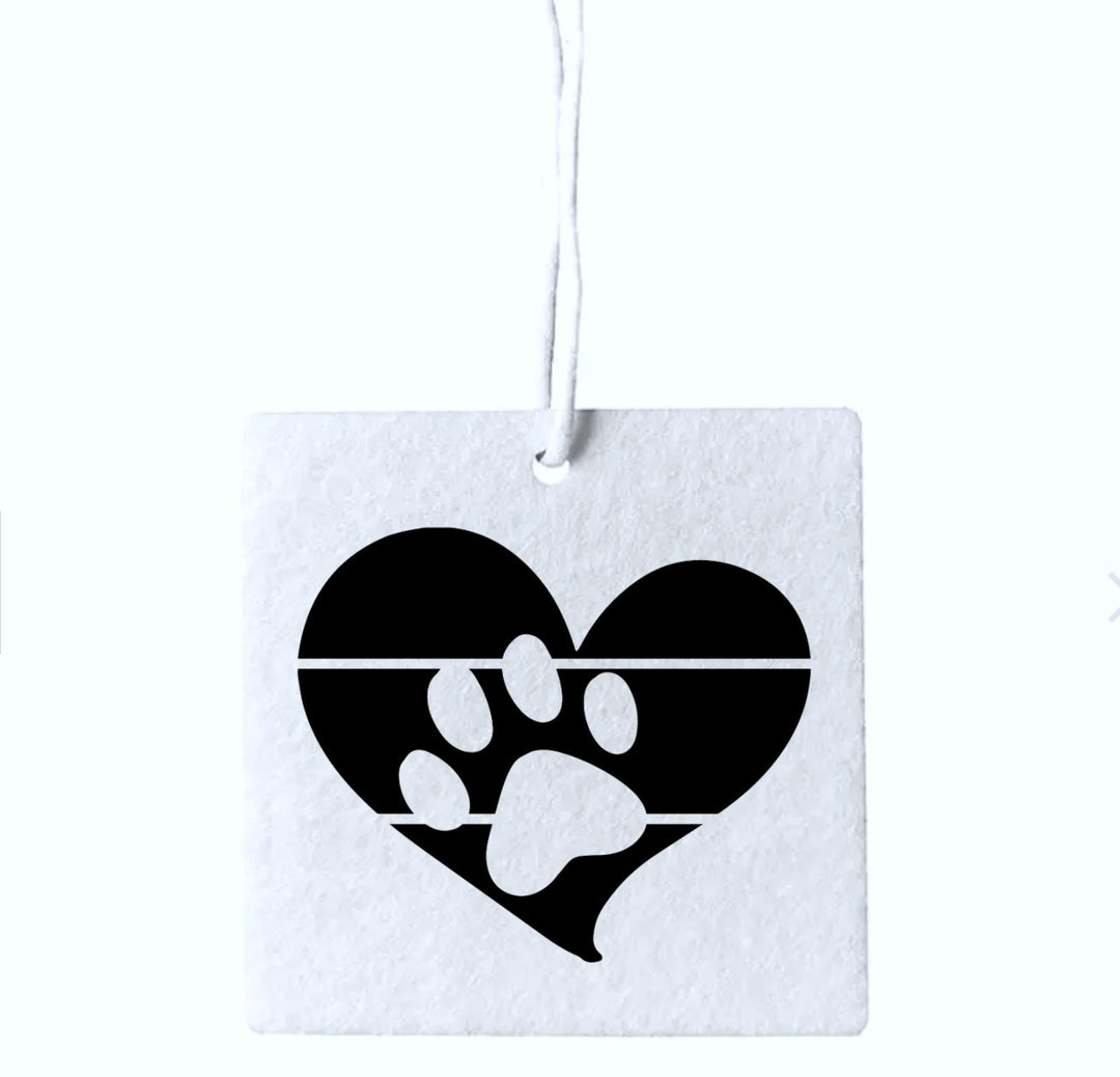 Pack of 3 Heart Paws air fresheners featuring cute heart and paw designs, perfect for adding a fresh scent and a touch of charm to your home or car.