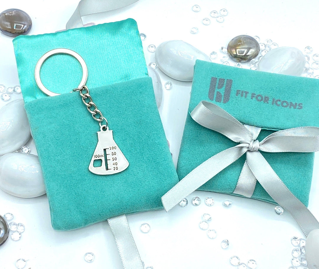 Conical Science Flask keyring