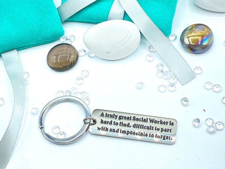 Truly Great Social Worker Keyring Silver