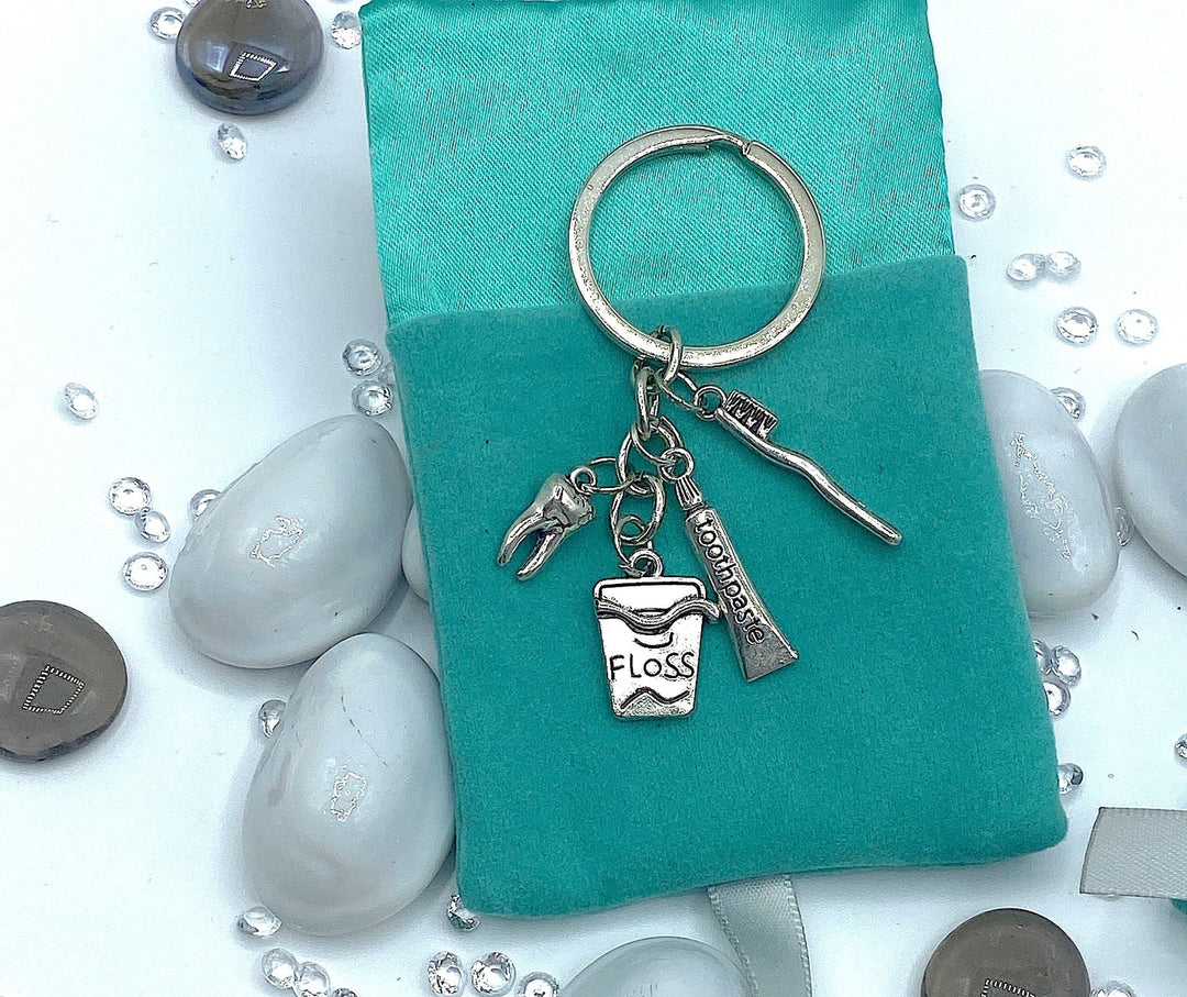 Dentistry Multi Equipment Four Charms Keyring