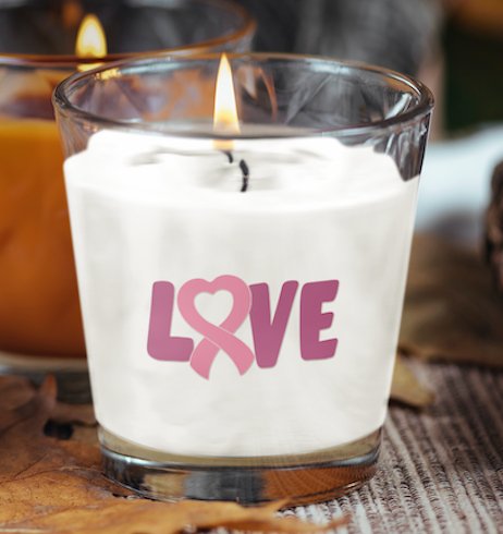 Breast Cancer Faith Hope and Love Scented Pink Ribbon Candles