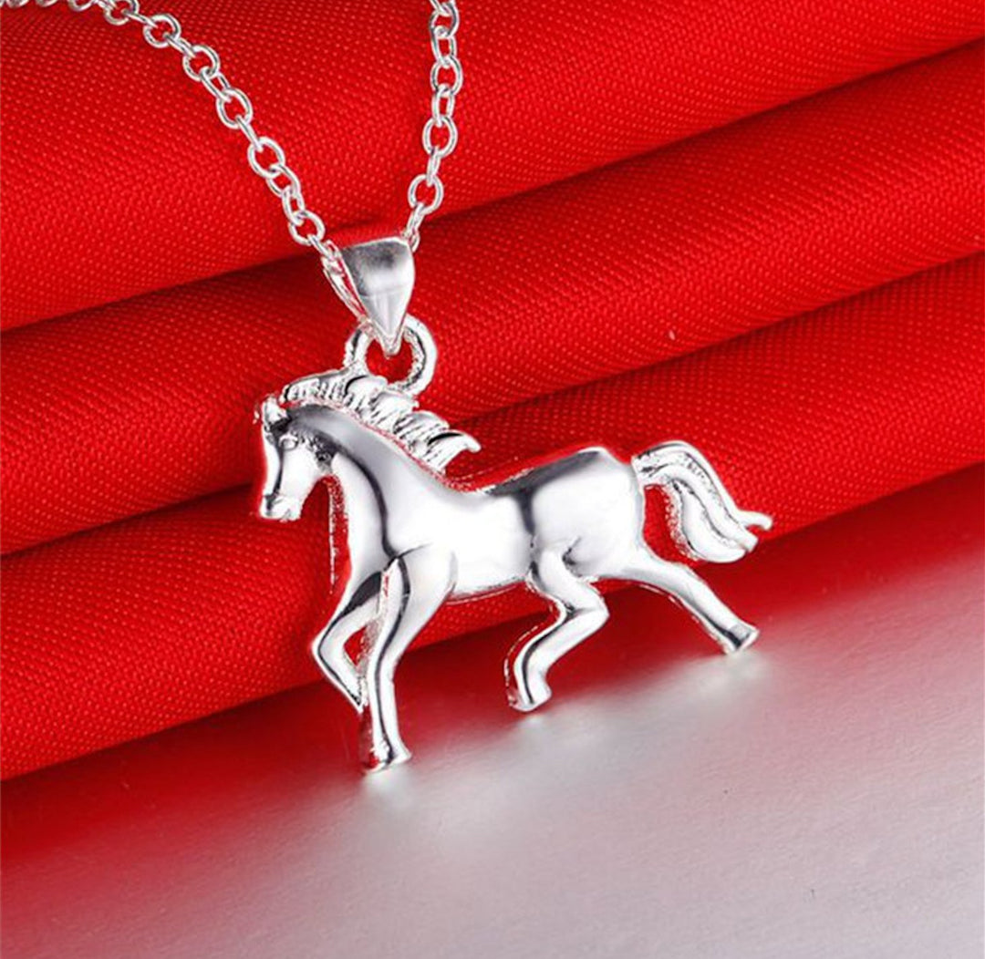 925 Sterling Silver Palomino Horse Pendant