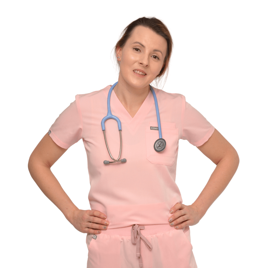 Chanelle Scrub Top Peony Pink