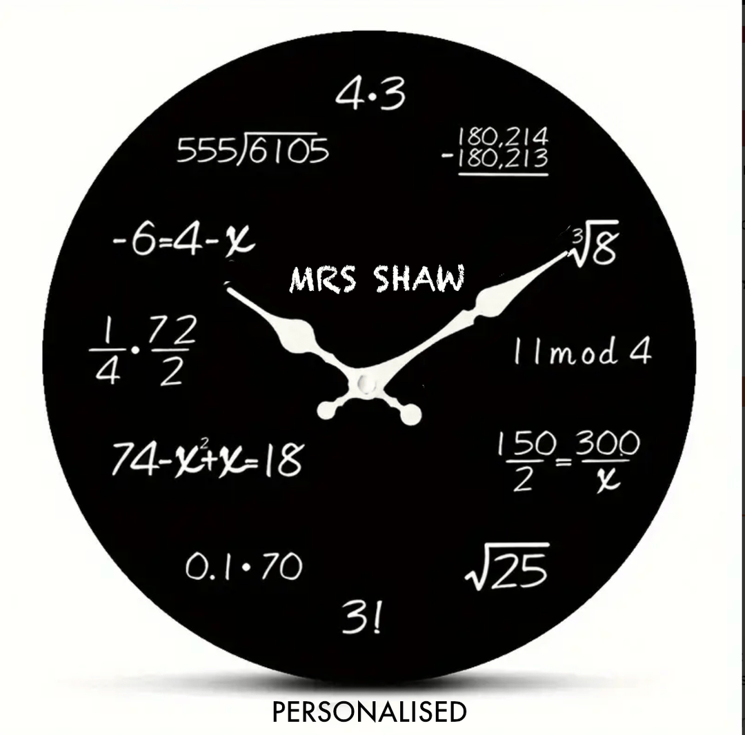 Teacher Maths Equations Wall Clock