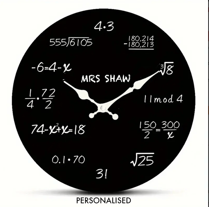Teacher Maths Equations Wall Clock