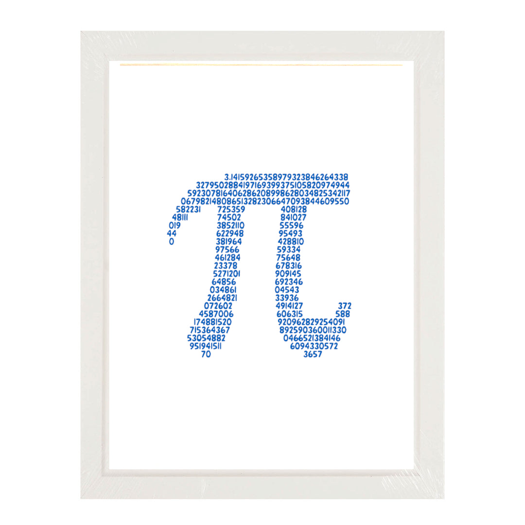 Framed print featuring stylish Maths Pi symbols, perfect for math enthusiasts and educators, adding a unique touch to any classroom or study space.