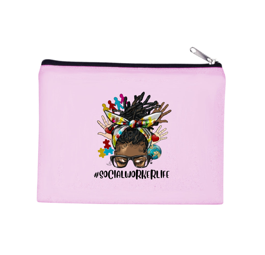 Social Worker Life Make-Up Bag Pencil Case - Versatile bag celebrating social workers, ideal for organizing makeup or office supplies.