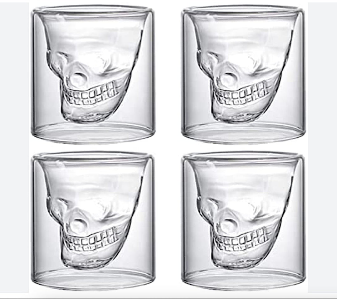 Skull Shaped Shot Glasses x 4