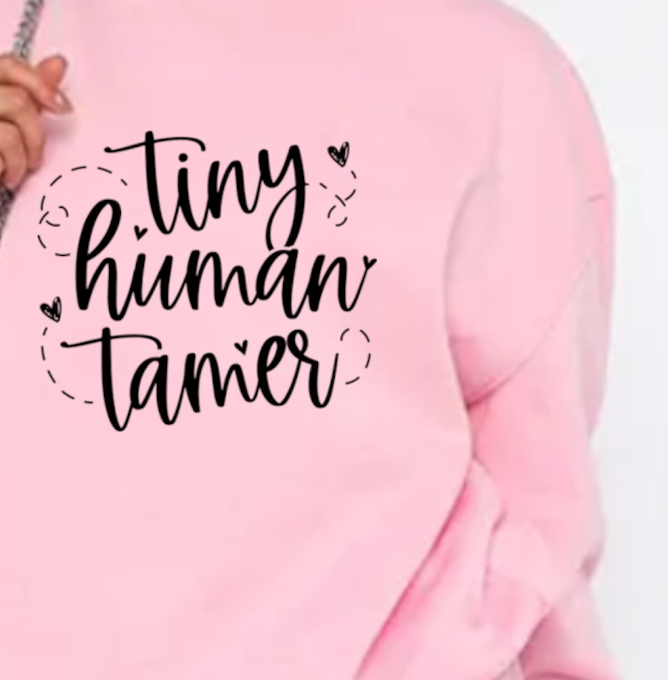 Tiny Human Tamer Teacher Pink Hoodie