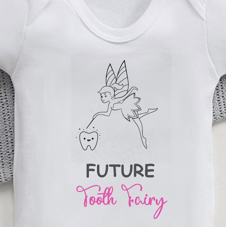 Future Tooth Fairy Baby Vests - Adorable and soft vests perfect for dental professionals, featuring tooth fairy designs ideal for celebrating milestones in children's oral health.