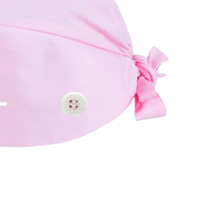 Scrub Hat - ECG Heart - Whisper Pink