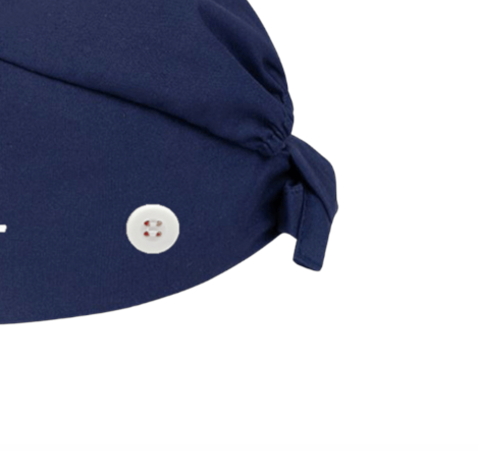 ECG Heartbeat Scrub Hat - Navy