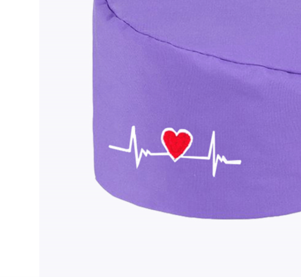 ECG Print Scrub Hat - Violet