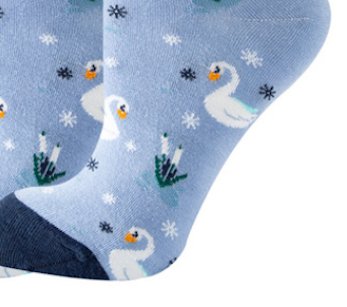 Swimming Swan Cotton Socks