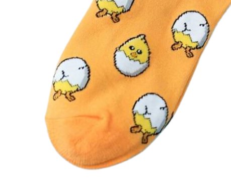 Chicks Hatching Yellow Cotton Socks